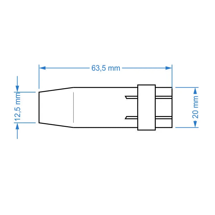 Gasmondstuk MIG/MAG MB24 12.5 mm
