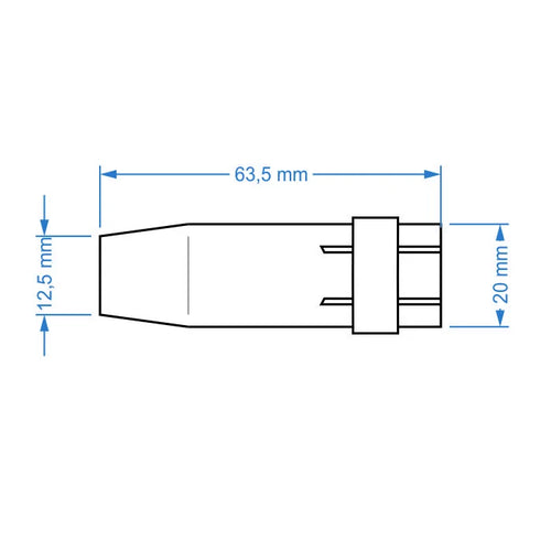 Gasmondstuk MIG/MAG MB24 12.5 mm