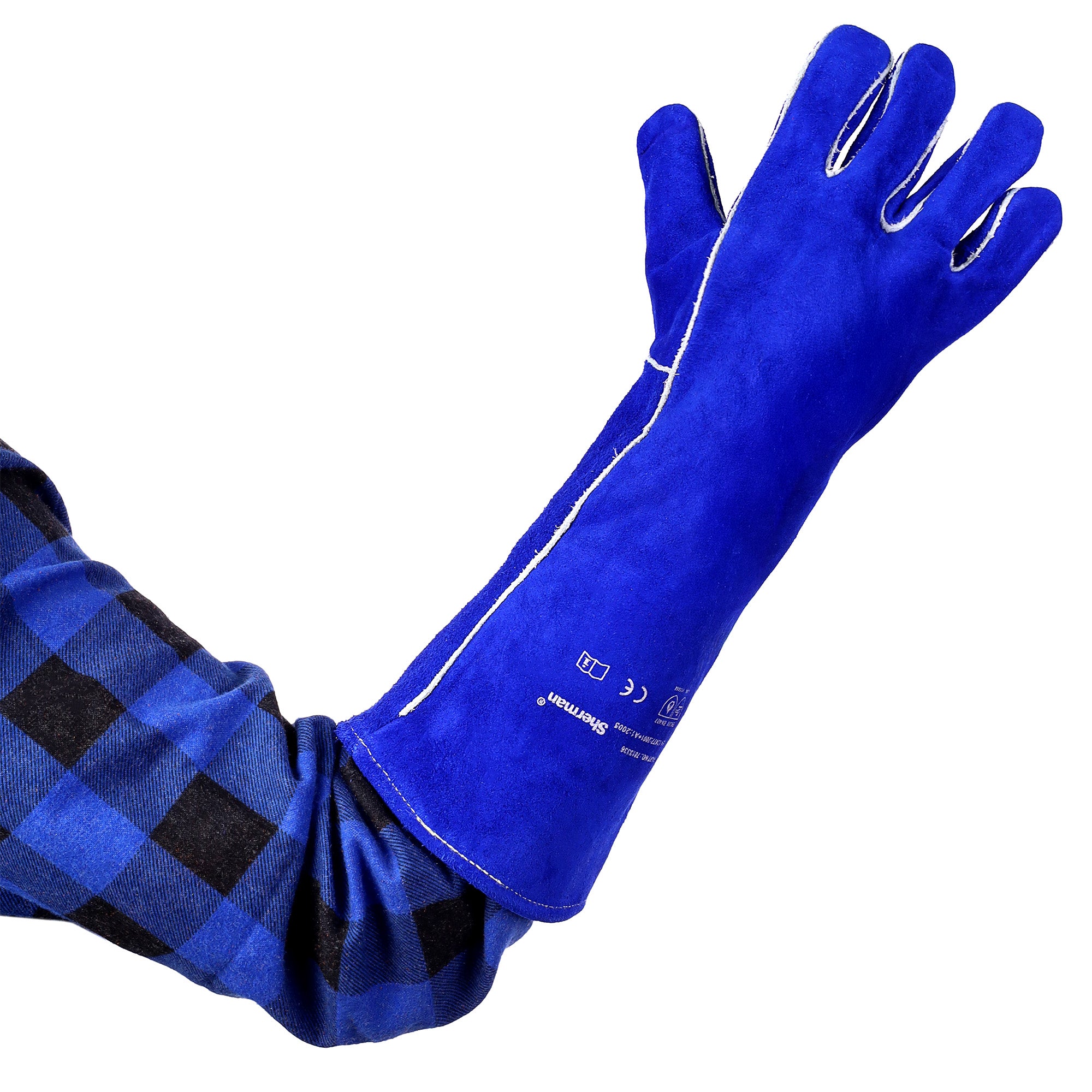 MIG Lang lashandschoenen Blauw Maat M